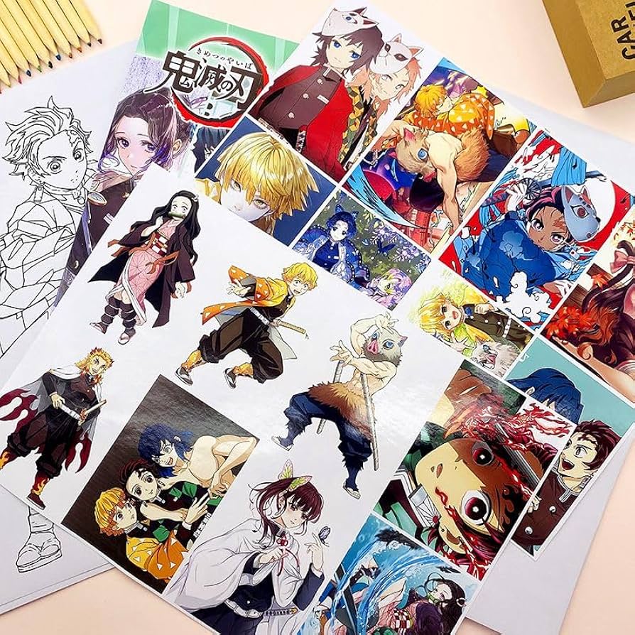 Amazon.co.jp: 鬼滅 手描き本 塗り絵 線画 お絵かき 30枚 炭治郎